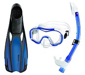 Maske + Schnorchel + Flossen und Flippers gesetzt Dory Fluida Junior - Kinder Set 34,35 Blau