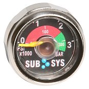 SPARE AIR -Luftnadelmanometer (Manometer) MESSUHR PSI + BAR