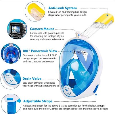 FULL Schnorcheln MASK Tirkysová S/M