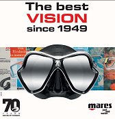 MARES Tauchmaske X-VISION ULTRA LS LiquidSkin - Limited Edition 70 Jahre Mares + Abdeckung Maske Schwarz / Schwarz - Silber Glas