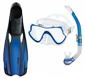 Maske + Schnorchel + Flossen MARES SHORE SET - Adult Size Blue 46/47