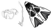 Maske und Schnorchel Flossen TROPICAL set + X-MARES ONE Weiß ML 39-43