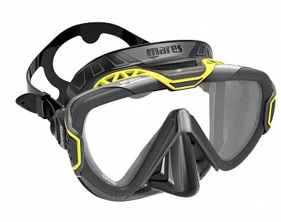 PURE WIRE MASKE + ERGO DRY SNORCHEL + COLOR FRAME Mares Černá - Žlutá Bílo - Šedý rám