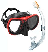 MARES SPYDER Tauchmaske + ERGO DRY Trockenschnorchel Černá - Červená