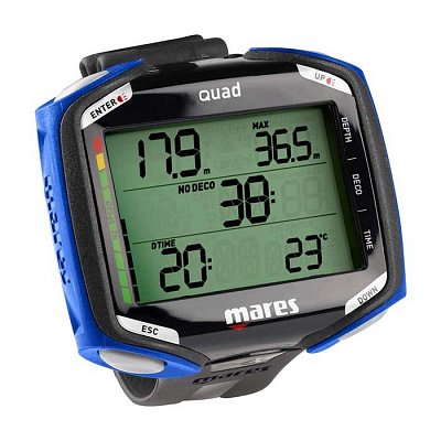 MARES Tauchcomputer QUAD Blau - Schwarz