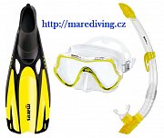 Maske + Schnorchel + Flossen - MARES PURE VISION SET Yellow 36/37