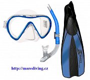 Maske + Schnorchel + Flossen - MARES Schnorchel-Set Blau 40/41