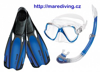 Maske + Schnorchel + Flossen - MARES SET WAHOO Yellow 40/41