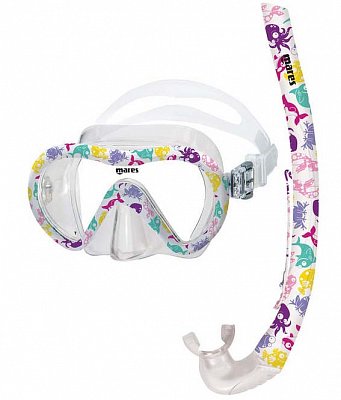 Maske + Schnorchel + Flossen MARES VENTO ENERGY + X-ONE JR. - Junior Set - Kinder Blau XS Blau 24-29