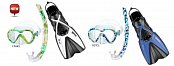 Maske + Schnorchel + Flossen MARES VENTO ENERGY + X-ONE JR. - Junior Set - Kinder mit Blau 30-34 Blau