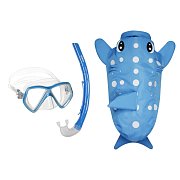 Maske + Schnorchel + Rucksack – Mares ZOO – Schnorchelset für Kinder Modrá - Ryba