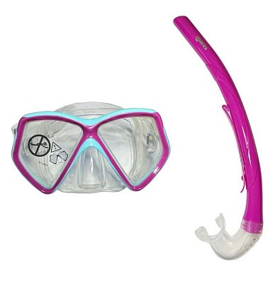 Maske + Schnorchel + Rucksack – Mares ZOO – Schnorchelset für Kinder Modrá - Ryba