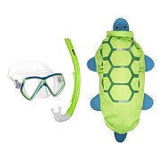 Maske + Schnorchel + Rucksack – Mares ZOO – Schnorchelset für Kinder Zelená - Želva