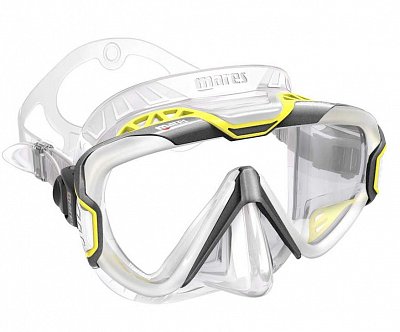 PURE WIRE MASKE + ERGO DRY SNORCHEL + COLOR FRAME Mares Černá - Červená Černo - Žlutý rám