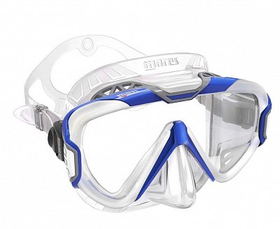 PURE WIRE MASKE + ERGO DRY SNORCHEL + COLOR FRAME Mares Černá - Bílá Černo - Modrý rám