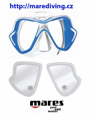 SET MASK MARES X-VISION mit Sehhilfen - Sonderpreis 411 053 X-Vision Blue -7 +1.5