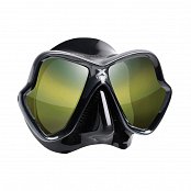 Tauchmaske MARES X-VISION ULTRA LS-Spiegel-Objektiv LiquidSkin schwarz / schwarz - Glasgoldfarbe