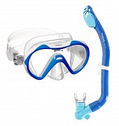 Tauchmaske + Schnorchel Mares DRY Set - Kinderset mit Trockenschnorchel BLAU