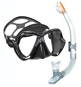 MARES X-VISION ULTRA LS LiquidSkin Tauchmaske + ERGO DRY Trockenschnorchel (Klar) Černá - Červená