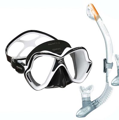 MARES X-VISION ULTRA LS LiquidSkin Tauchmaske + ERGO DRY Trockenschnorchel (Klar) Černá - Červená