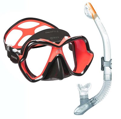 MARES X-VISION ULTRA LS LiquidSkin Tauchmaske + ERGO DRY Trockenschnorchel (Klar) Černá
