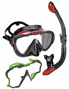 PURE WIRE MASKE + ERGO DRY SNORCHEL + COLOR FRAME Mares Čirá - Modrá Černo - Žlutý rám