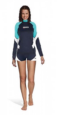 Shirt MARES RASH GUARD LOOSE FIT Short Sleeve - Langarm - Loose Fit - Frauen XS Türkis
